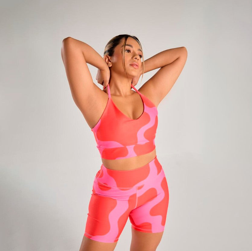 SET DEPORTIVO TOP + SHORT PINK GLOW